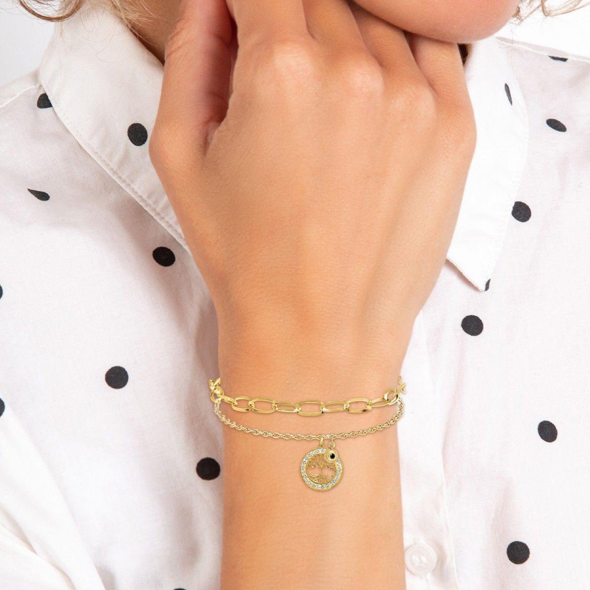 Voir la diapositive 2 : SC BOHEME Bracelet arbre de vie par SC Bohème orné d'un véritable diamant noir