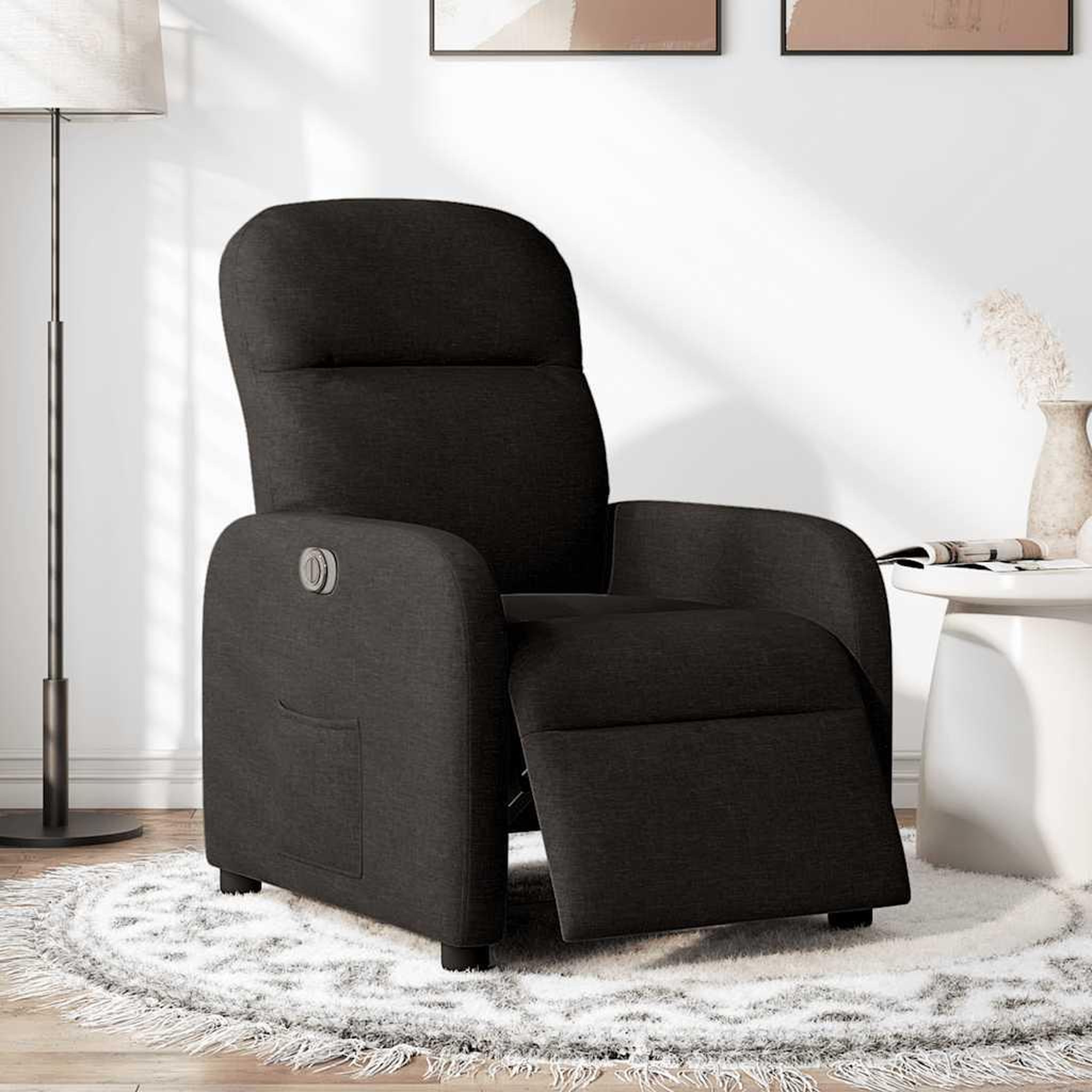 Voir la diapositive 2 : VIDAXL Fauteuil inclinable electrique Noir Tissu