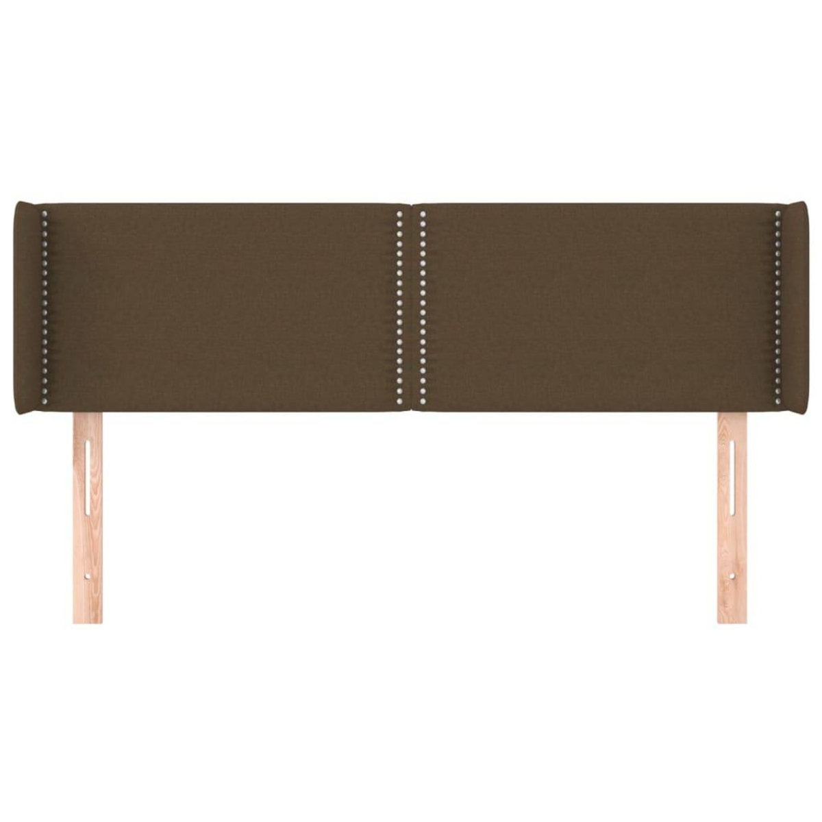 VIDAXL Tete de lit avec oreilles Marron Fonce 147x16x78/88 cm Tissu