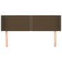 Voir la diapositive 3 : VIDAXL Tete de lit avec oreilles Marron Fonce 147x16x78/88 cm Tissu