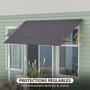 Voir la diapositive 5 : OUTSUNNY Store banne manuel rétractable inclinaison réglable 300 x 120 cm alu polyester gris