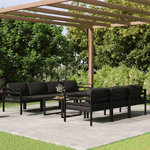 VIDAXL Salon de jardin 8 pcs avec coussins Aluminium Anthracite