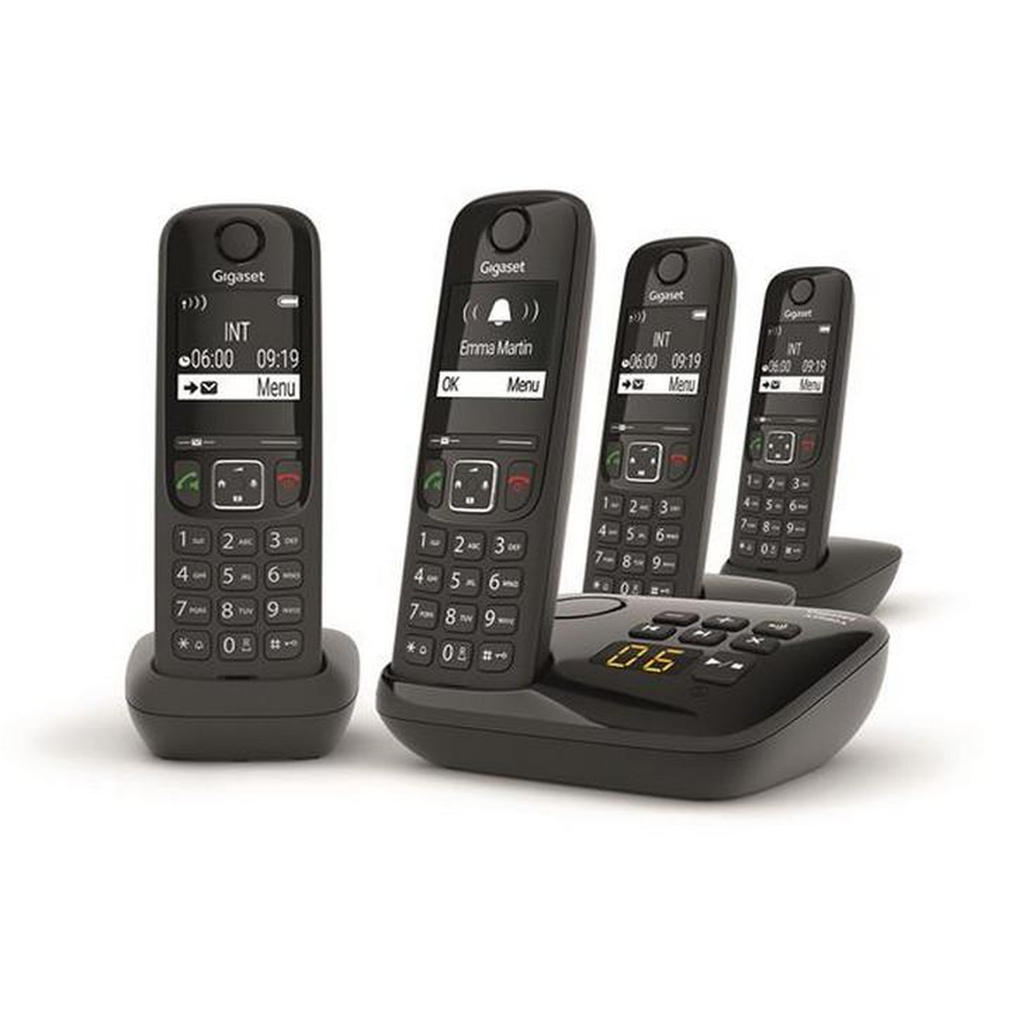 GIGASET Téléphone sans fil quattro dect noir avec répondeur - AS690AQUATTRO