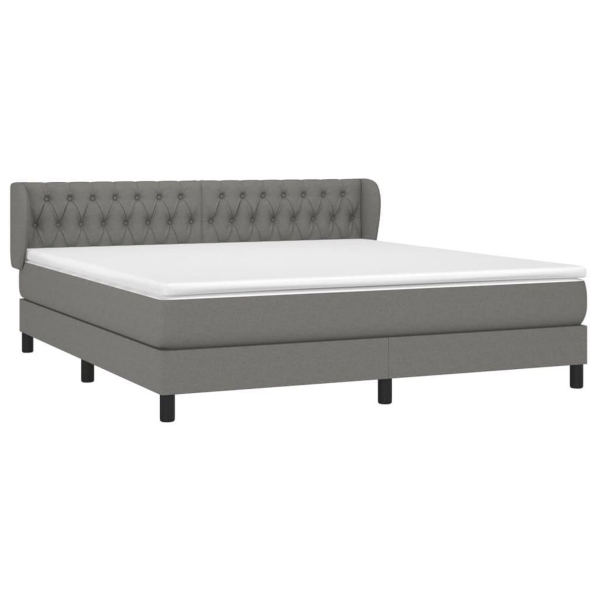 VIDAXL Sommier a lattes de lit avec matelas Gris fonce 180x200cm Tissu
