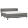 Voir la diapositive 3 : VIDAXL Sommier a lattes de lit avec matelas Gris fonce 180x200cm Tissu