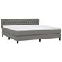 Voir la diapositive 3 : VIDAXL Sommier a lattes de lit avec matelas Gris fonce 180x200cm Tissu