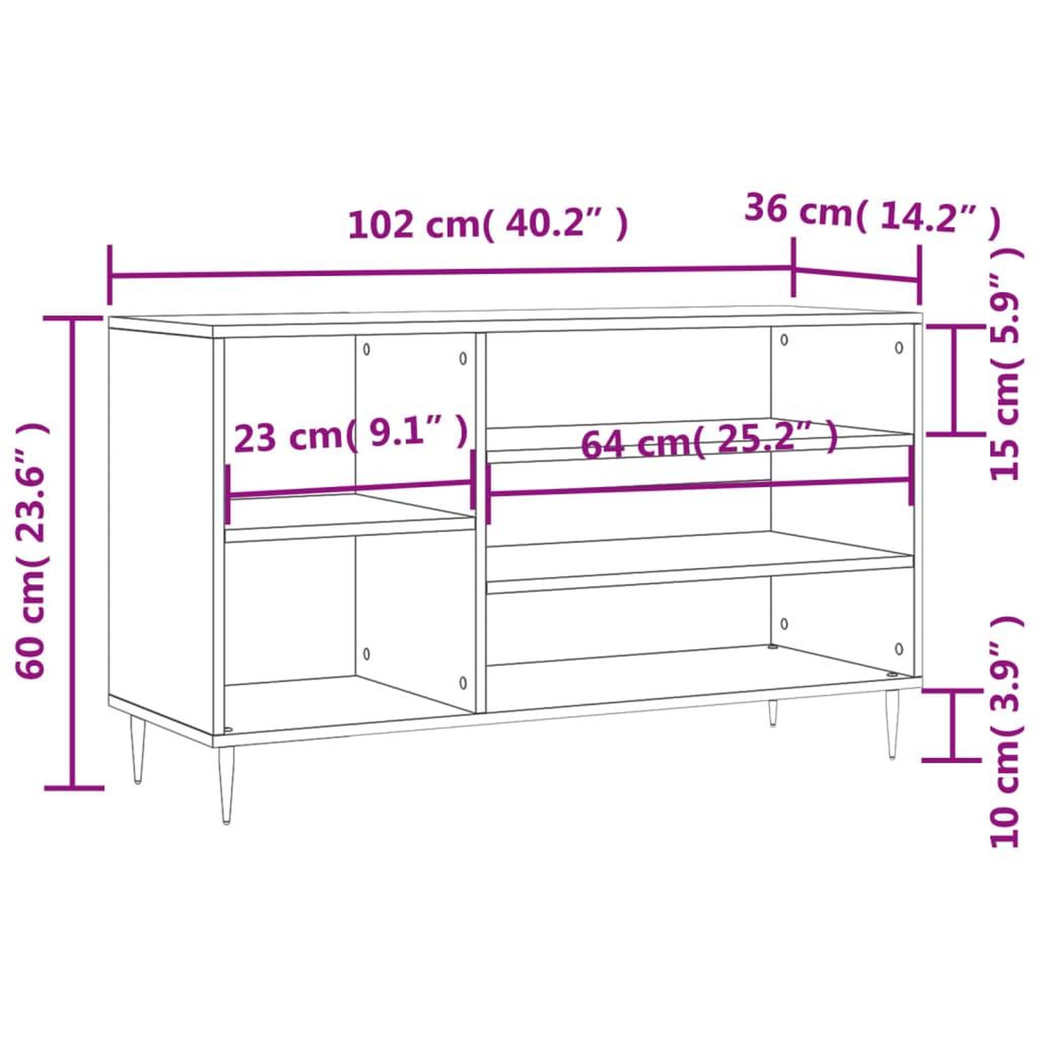 Voir la diapositive 6 : VIDAXL Armoire a chaussure Blanc brillant 102x36x60 cm Bois ingenierie