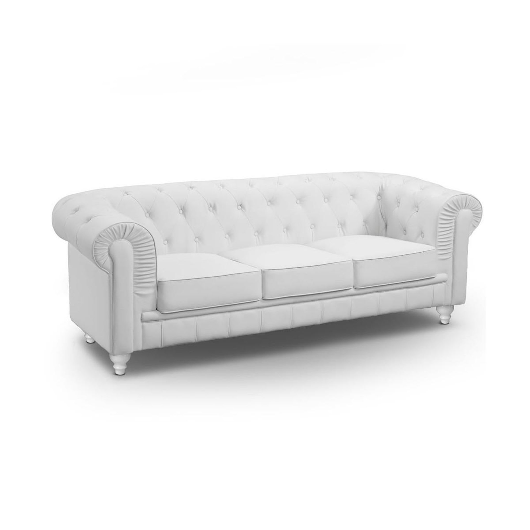 Paris Prix Canapé 3 places  chesterfield  209cm blanc