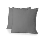 HOME LINGE PASSION Lot de 2 taies d'oreiller - HOME LINGE PASSION - 63 x 63 cm - Gris anthracite
