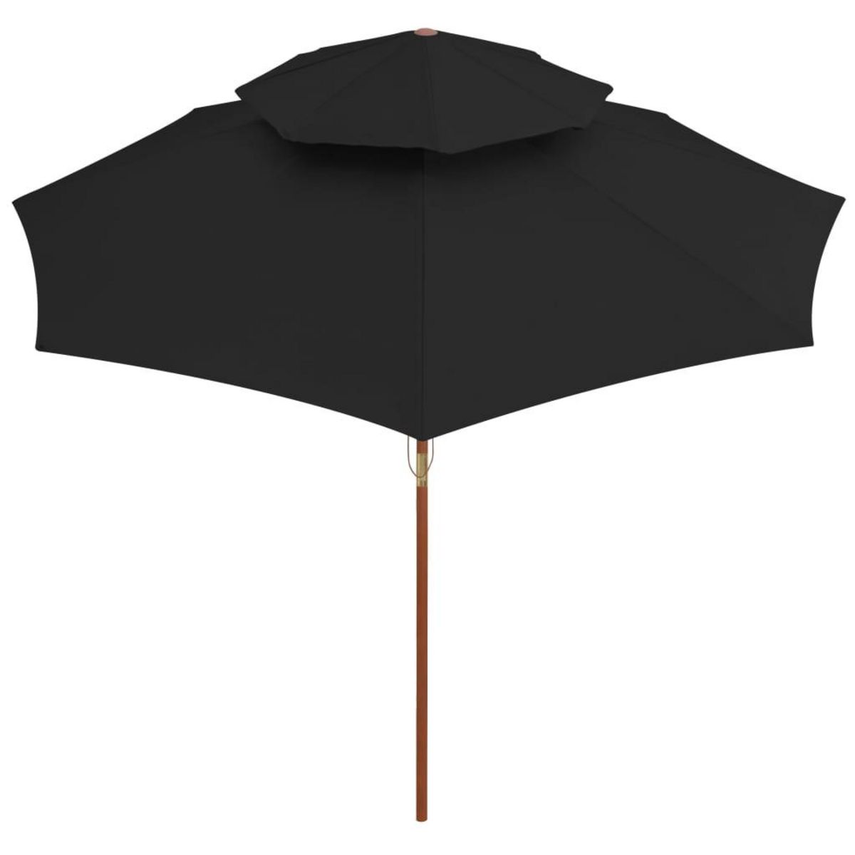 VIDAXL Parasol a deux etages avec mat en bois noir 270 cm