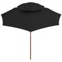 Voir la diapositive 3 : VIDAXL Parasol a deux etages avec mat en bois noir 270 cm