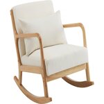 Habitat et Jardin Fauteuil à bascule style scandinave bouclette et bois   Clinton   - Beige