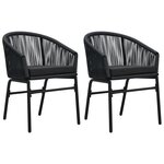 VIDAXL Chaises de jardin lot de 2 Noir Rotin PE