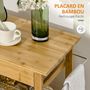 Voir la diapositive 6 : HOMCOM Desserte cuisine sur roulettes chariot de service meuble de rangement avec un tiroir, un panier coulissant, un porte-torchon et armoire en bambou