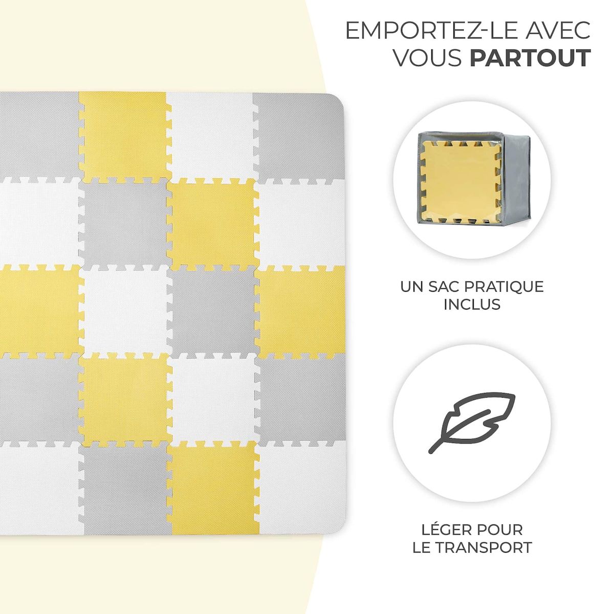 KINDERKRAFT Tapis de jeu puzzle pour enfants - mousse douce et antidérapante