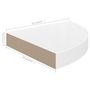 Voir la diapositive 6 : VIDAXL Etageres d'angle flottantes 2pcs blanc brillant 25x25x3,8cm MDF