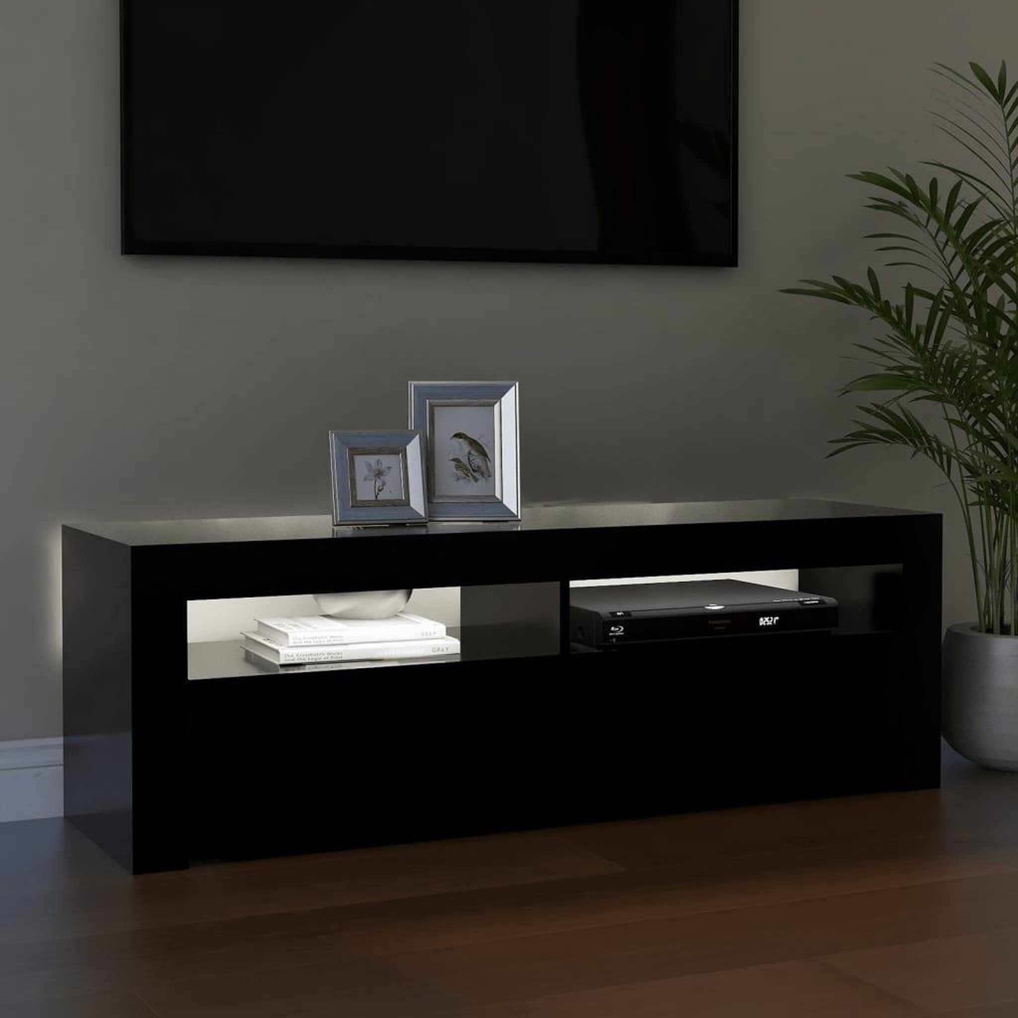 Voir la diapositive 4 : VIDAXL Meuble TV avec lumieres LED noir 120x35x40 cm
