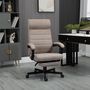 Voir la diapositive 2 : VINSETTO Chaise de bureau manager ergonomique inclinable réglable repose-pied rétractable tissu marron