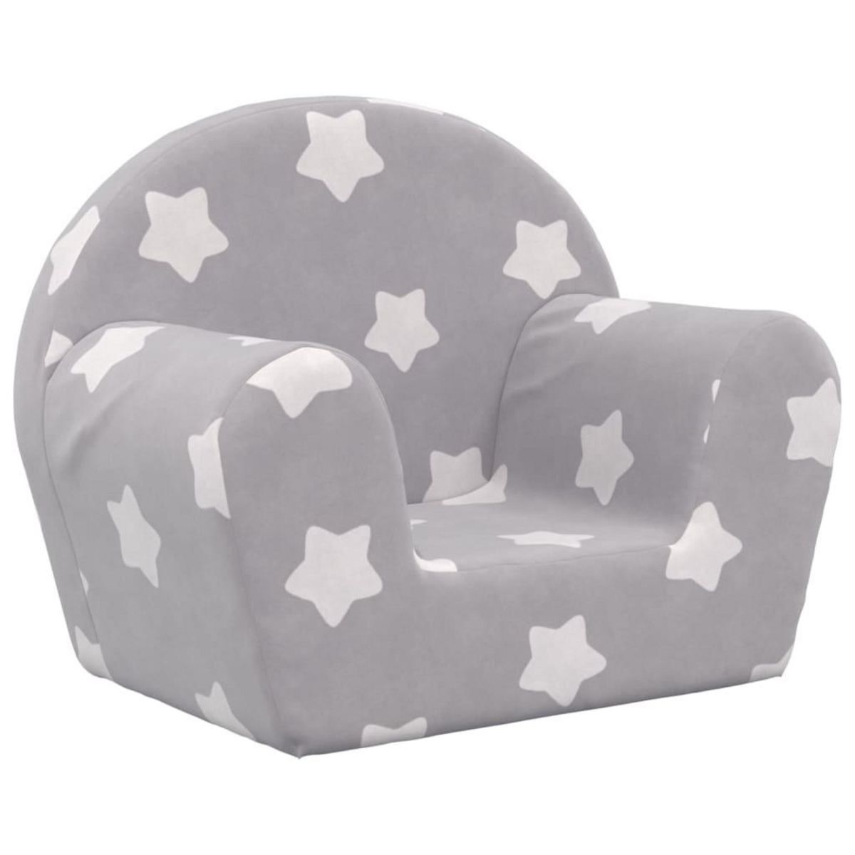 VIDAXL Canape pour enfants gris clair avec etoiles peluche douce