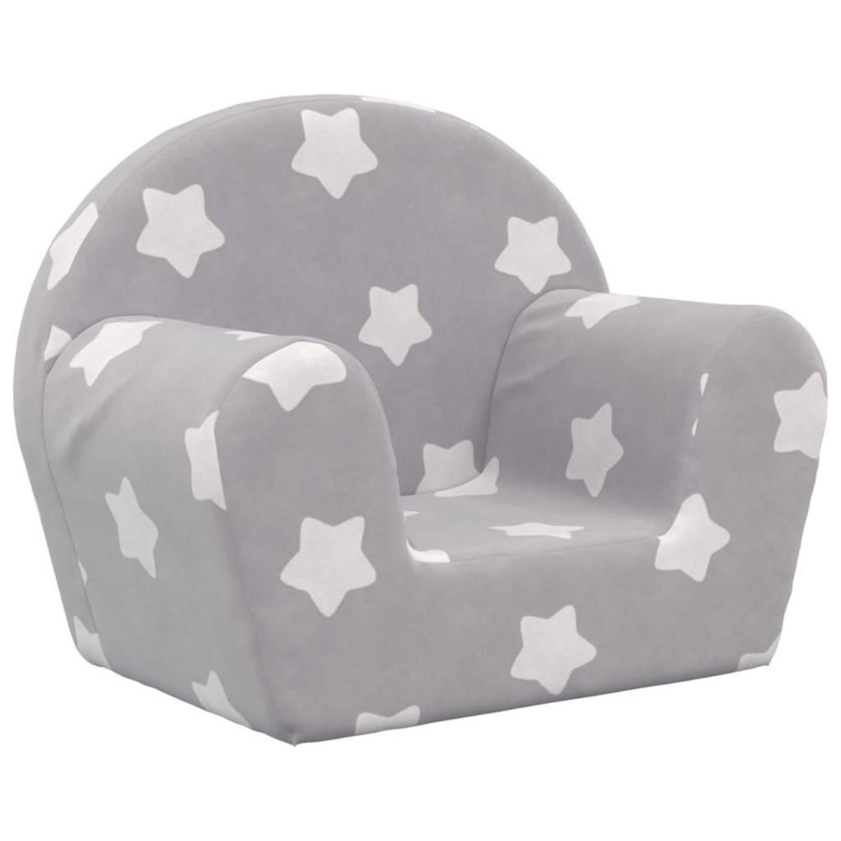 VIDAXL Canape pour enfants gris clair avec etoiles peluche douce