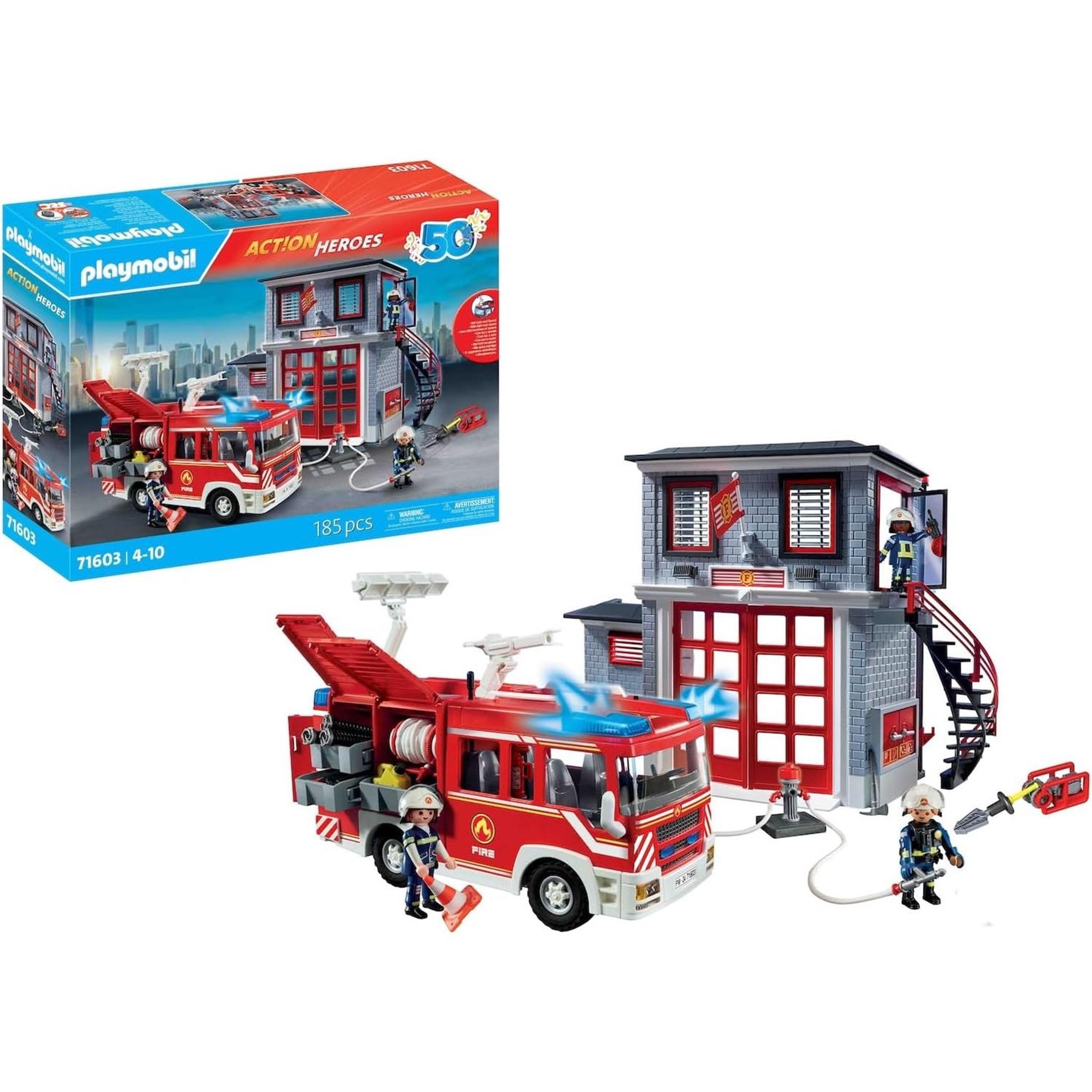 Voir la diapositive 2 : PLAYMOBIL Poste de pompiers avec camion d'intervention