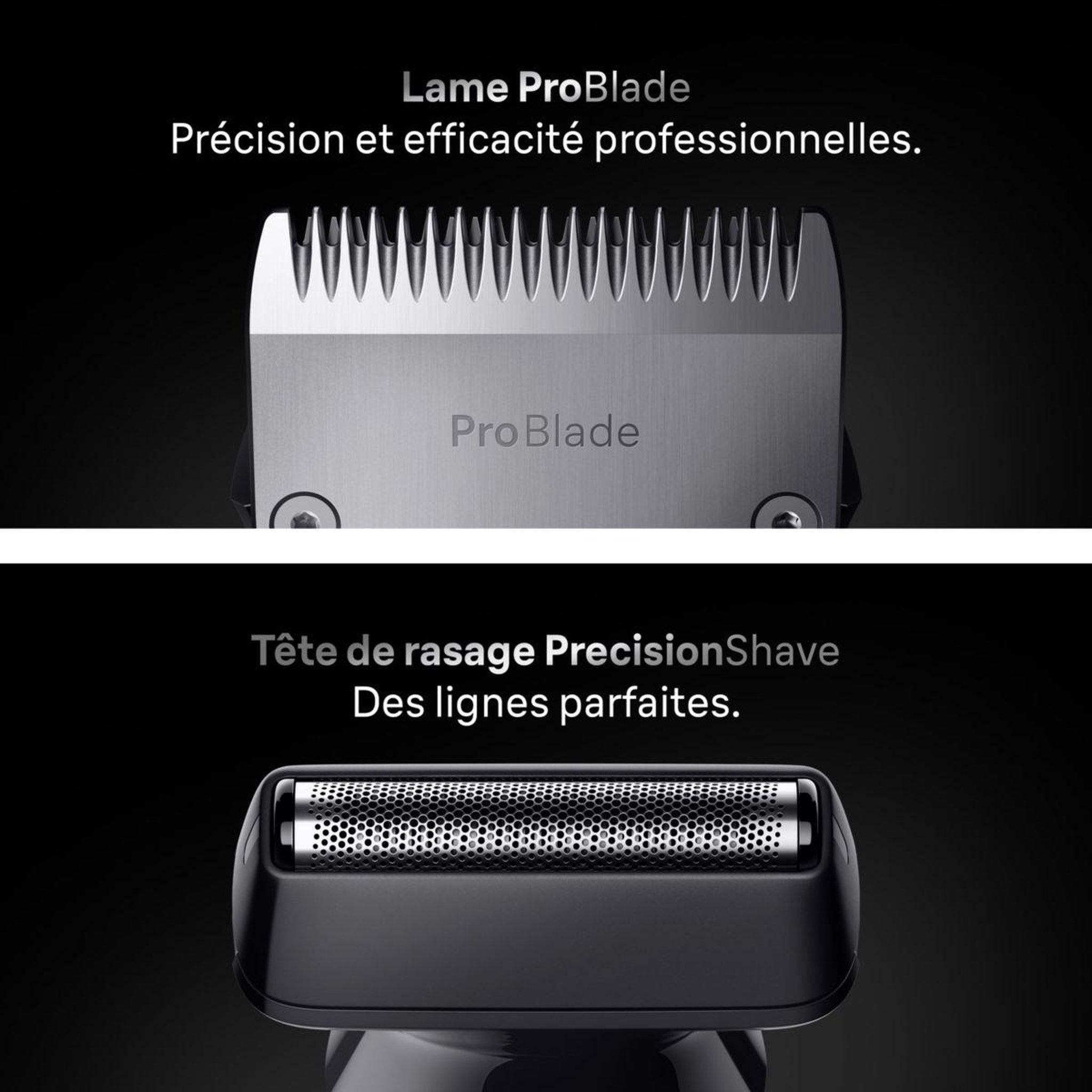 Voir la diapositive 4 : BRAUN Tondeuse multi usages aio7560, 14 hauteurs de coupe, précision 0,5 mm, autonomie 120 mn