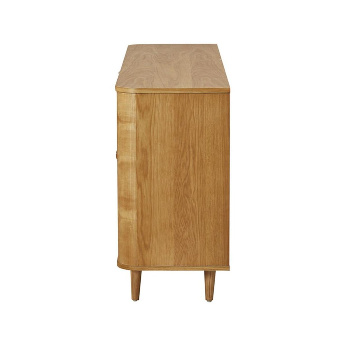 LISA DESIGN Milazzo - buffet bas - bois plaqué chêne et cannage - 3 tiroirs et 2 portes - 160 cm