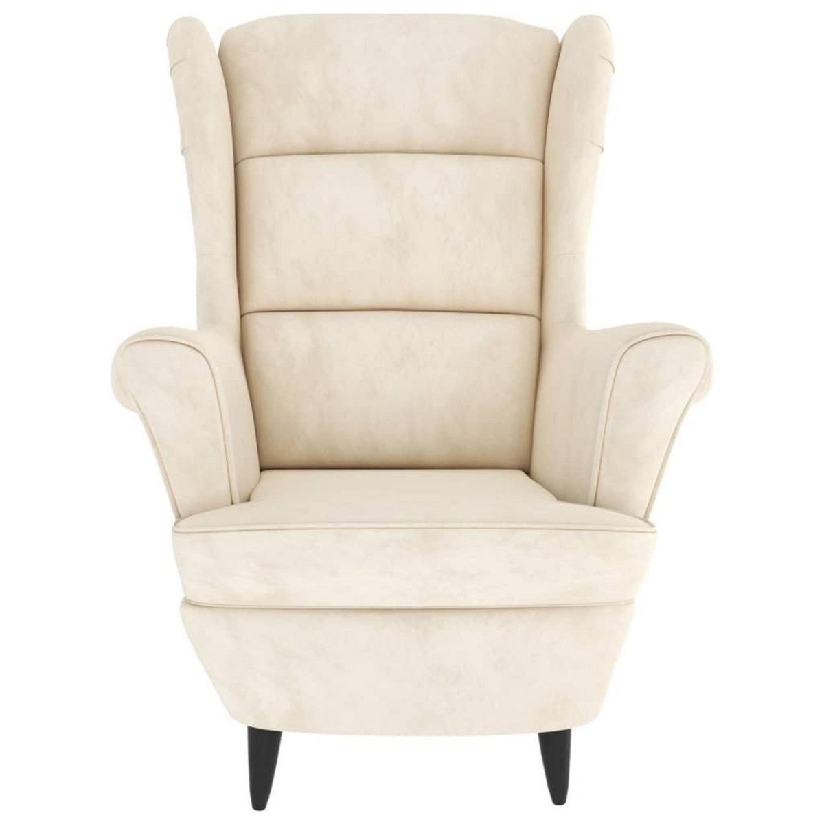 VIDAXL Fauteuil blanc creme velours