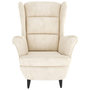 Voir la diapositive 3 : VIDAXL Fauteuil blanc creme velours