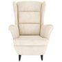 Voir la diapositive 3 : VIDAXL Fauteuil blanc creme velours