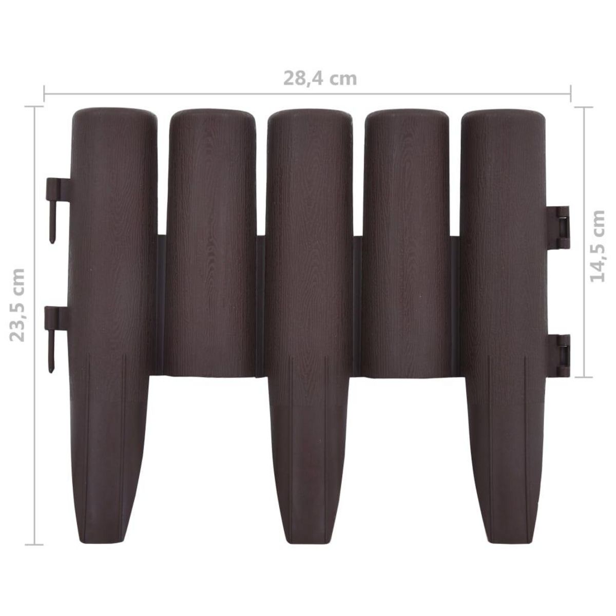 VIDAXL Bordures de pelouse 36 pcs Marron 10 m PP
