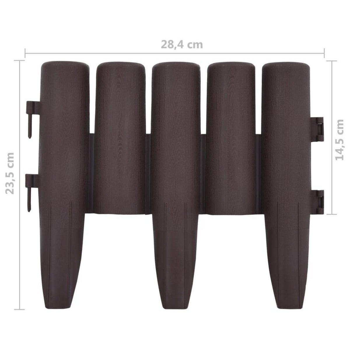 VIDAXL Bordures de pelouse 36 pcs Marron 10 m PP