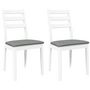 Voir la diapositive 2 : VIDAXL Chaises a manger coussins 2 pcs blanc bois massif caoutchouc