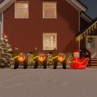 Homcom - Village de Noël lumineux avec église, maisons, personnages -  décoration lumineuse de Noël - 10 lumières LED blanc chaud - contreplaqué