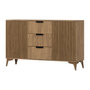 Voir la diapositive 3 : BEST MOBILIER Portmore - buffet bas - effet bois - 3 tiroirs et 2 portes - 150 cm