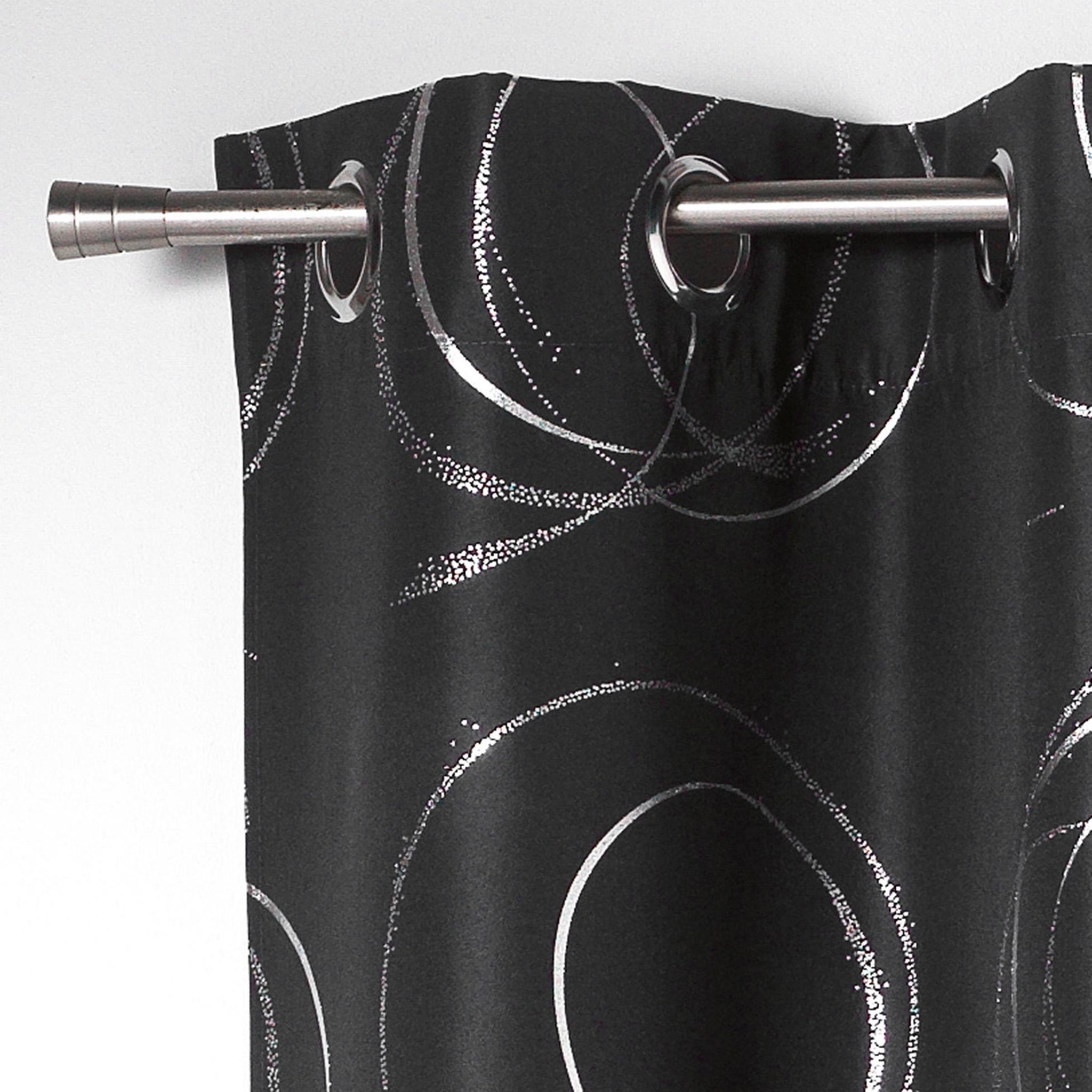 Voir la diapositive 3 : Eden Rideau a oeillets collection argent bulle