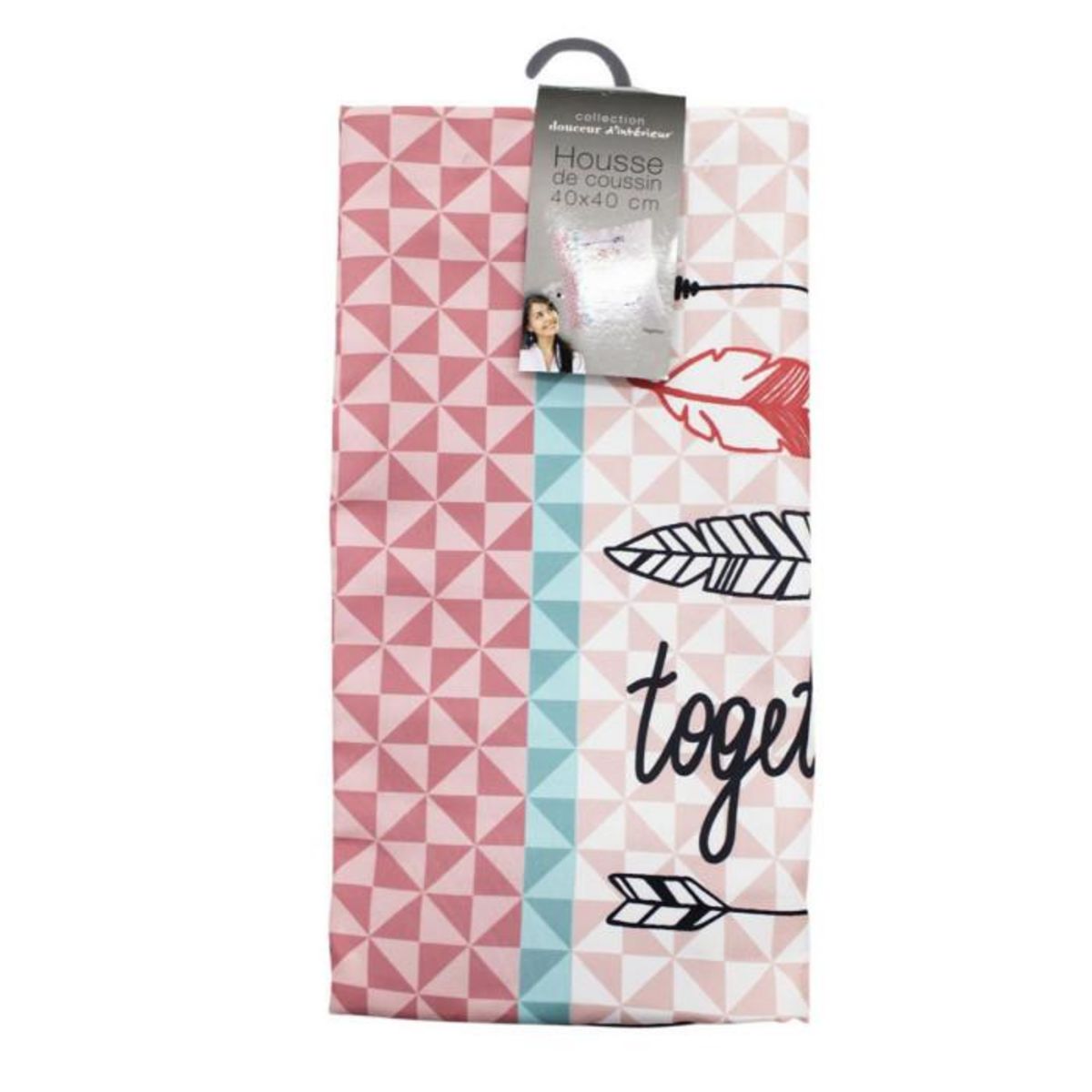 Paris Prix Housse de Coussin  Together  40x40cm Rose