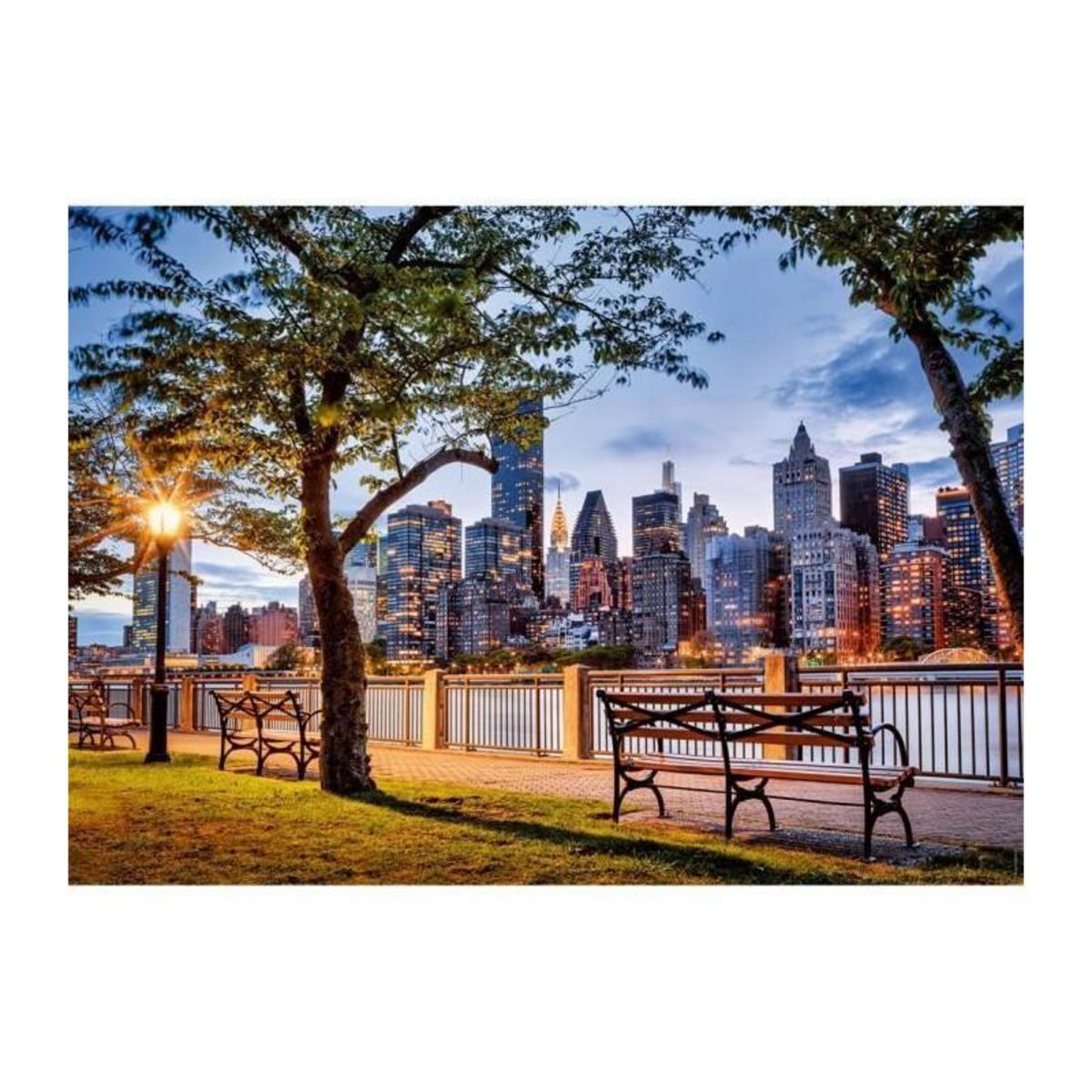 RAVENSBURGER Puzzle 1000 pieces Manhattan au crépuscule, des 14 ans, Puzzle de qualité supérieure, Collection Évasion, 12001530, Nathan