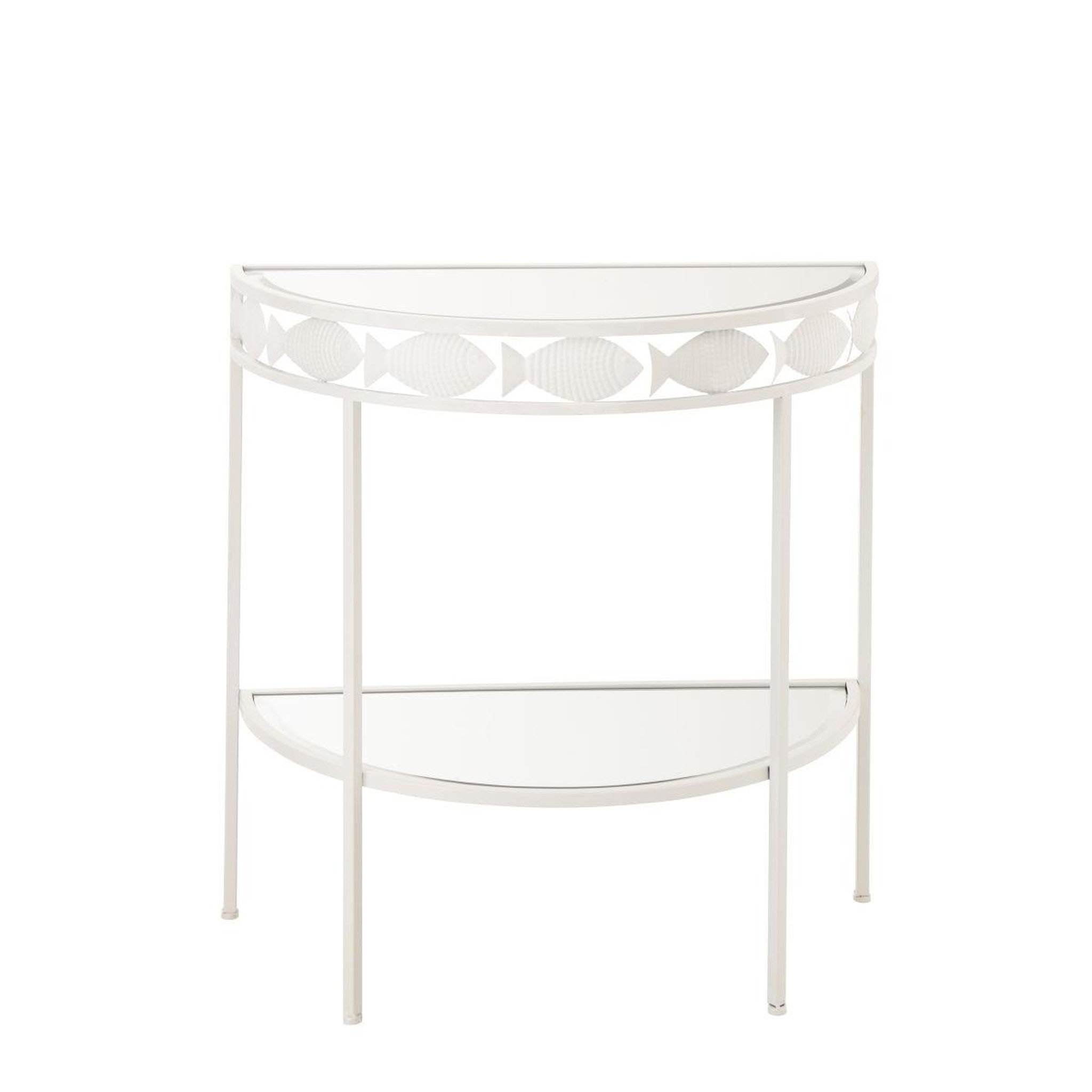 Voir la diapositive 2 : J-LINE Console en métal  poisson  80cm blanc