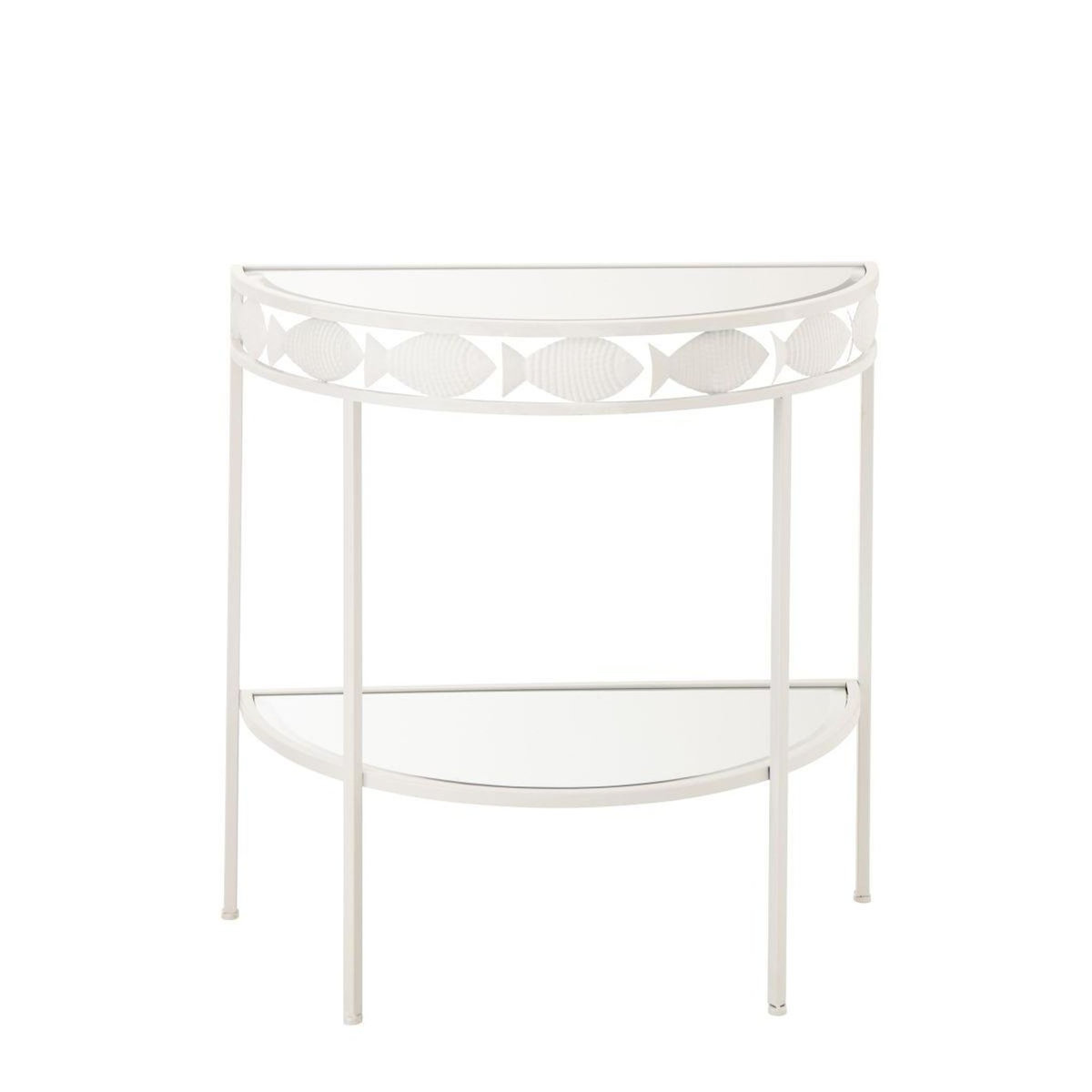 Paris Prix Console en Métal  Poisson  80cm Blanc