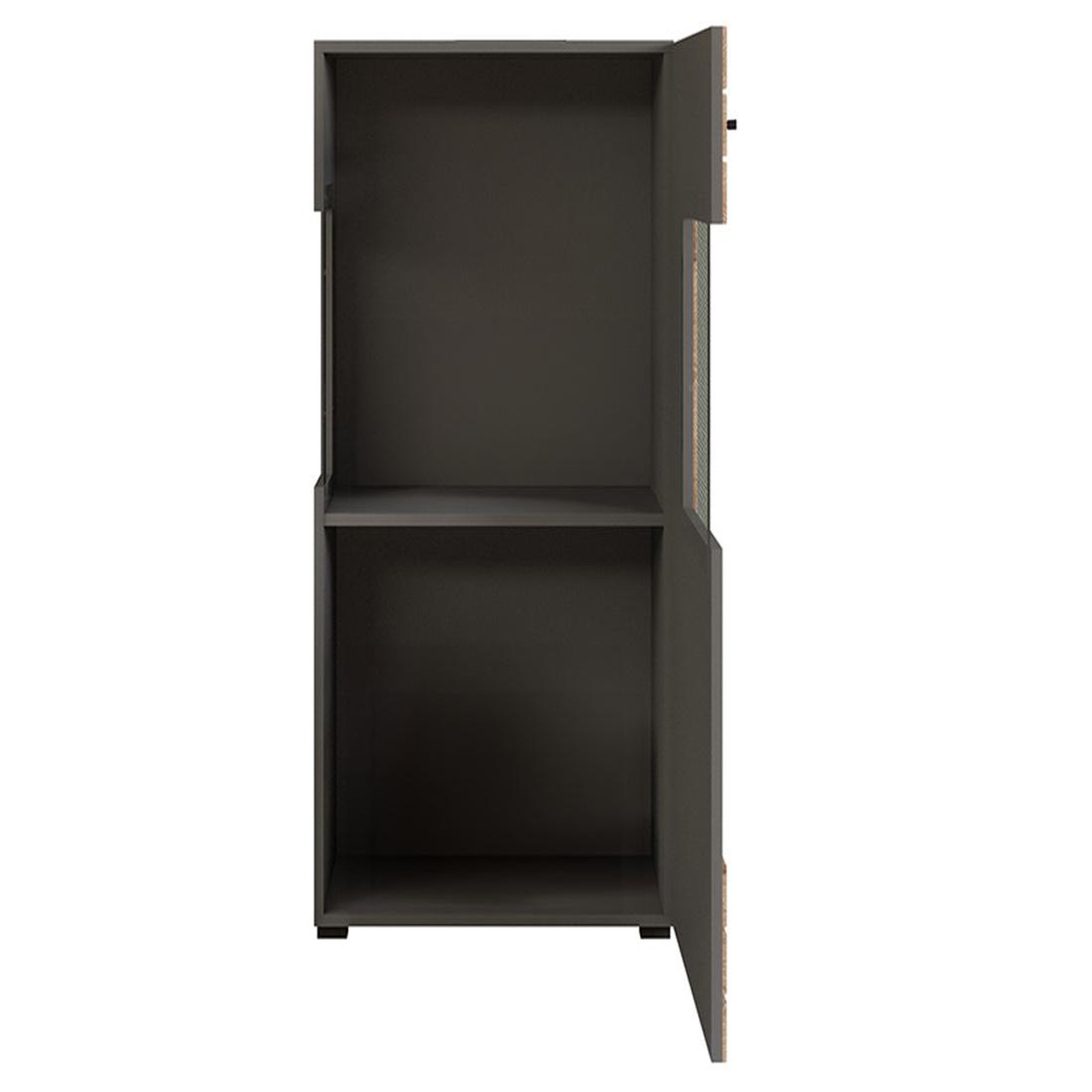 Voir la diapositive 4 : BEST MOBILIER Wexford - vitrine - gris et effet bois - 1 porte - 60x117 cm