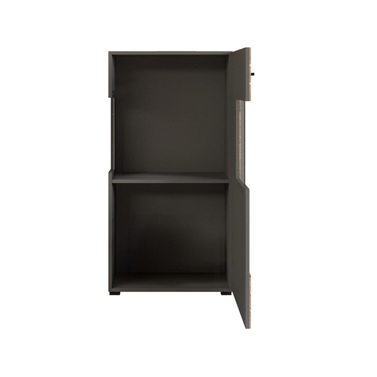 BEST MOBILIER Wexford - vitrine - gris et effet bois - 1 porte - 60x117 cm