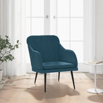 VIDAXL Fauteuil Bleu 63x76x80 cm Velours