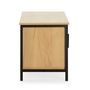 Voir la diapositive 4 : VS VENTA-STOCK Meuble tv Cruz 2 portes couleur chêne avec rotin naturel, 120 cm