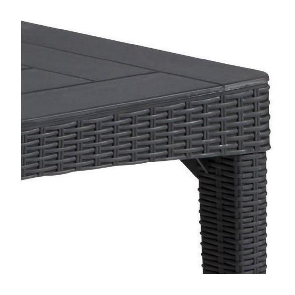 ALLIBERT by KETER Table de jardin - rectangulaire - gris graphite - en résine - 6 personnes - Girona - Allibert by KETER