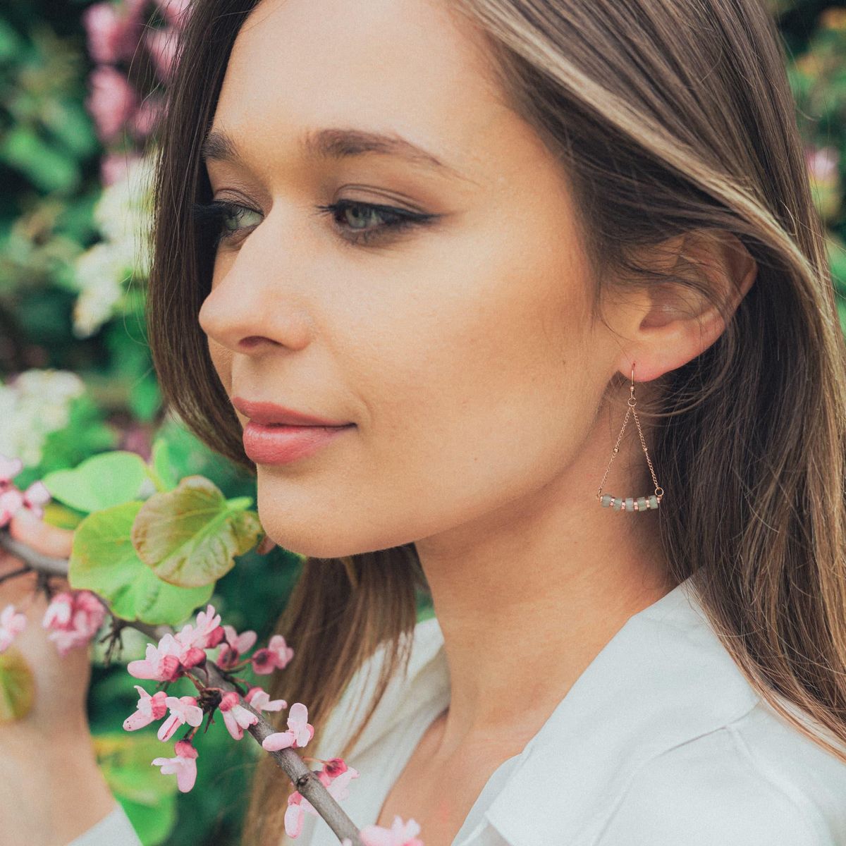 SLOYA Boucles d'oreilles Piana en pierres Labradorite