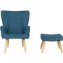 Voir la diapositive 3 : Habitat et Jardin Fauteuil style scandinave en tissu  Odense  - 1 place - Bleu foncé