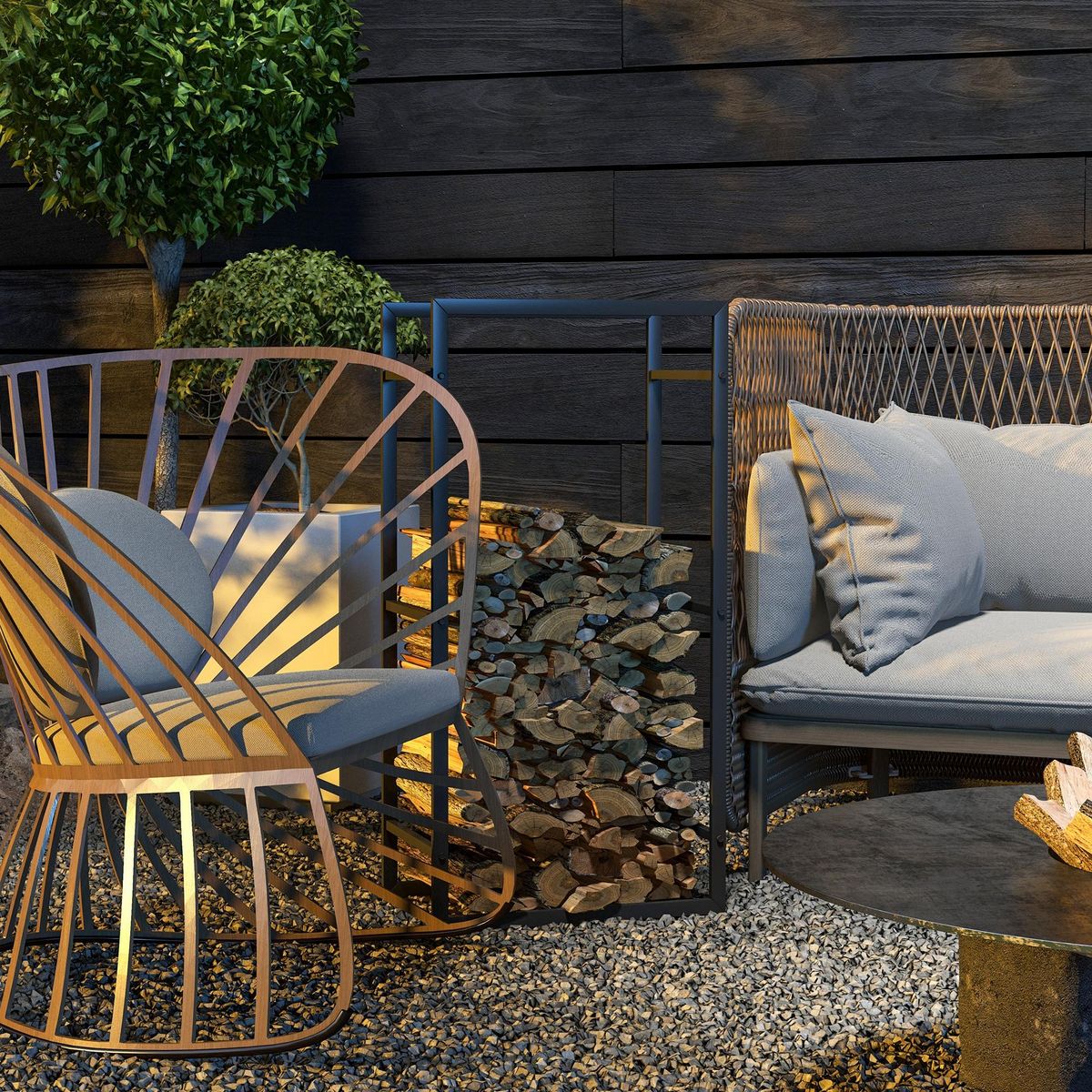 OUTSUNNY Porte bûches range bûches vertical en métal intérieur extérieur 50 x 30 x 100 cm noir