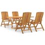Voir la diapositive 2 : VIDAXL Ensemble a manger de jardin 5 pcs Bois de teck massif