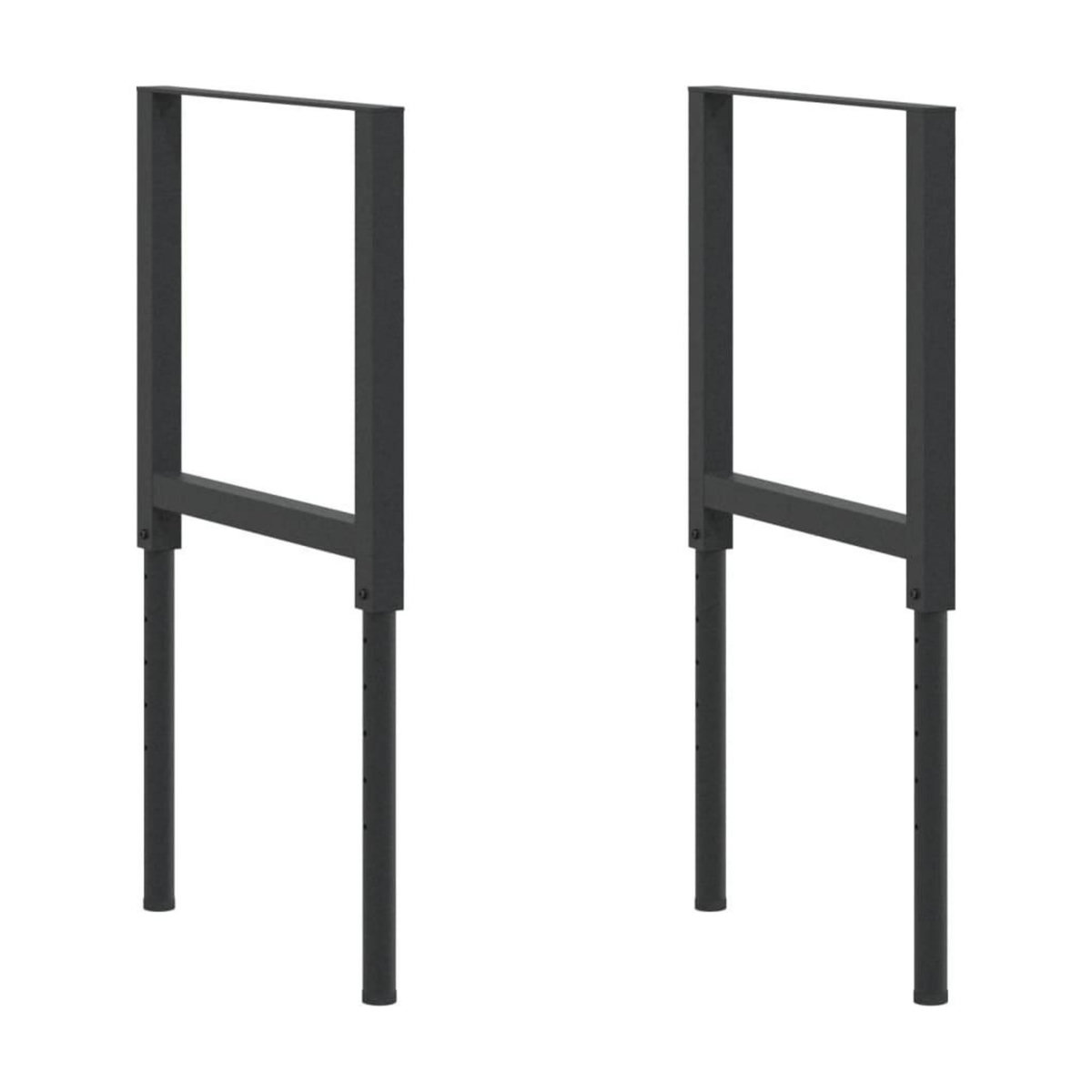 VIDAXL Cadres d'etabli reglables 2 pcs Metal 55x(69-95,5) cm Noir
